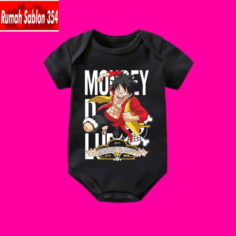 BAJU BAYI ONEPIECE LOGO MONKEY LUFFY | JUMPER BABY JUMPER LUFFY ONE PIECE | KAOS ANAK | ROMPER BAYI 