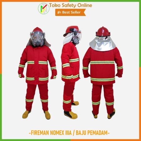 Fireman Suit Nomex IIIA / Baju Pemadam Kebakaran Nomex IIIA Fullset Original