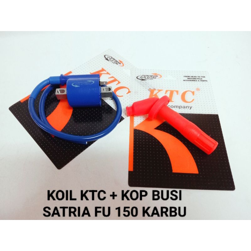 PAKETAN PENGAPIAN MOTOR MERK KTC KOIL/COIL KTC RACING PLUS KOP/DOP BUSI KTC RACING SATRIA FU 150 KAR