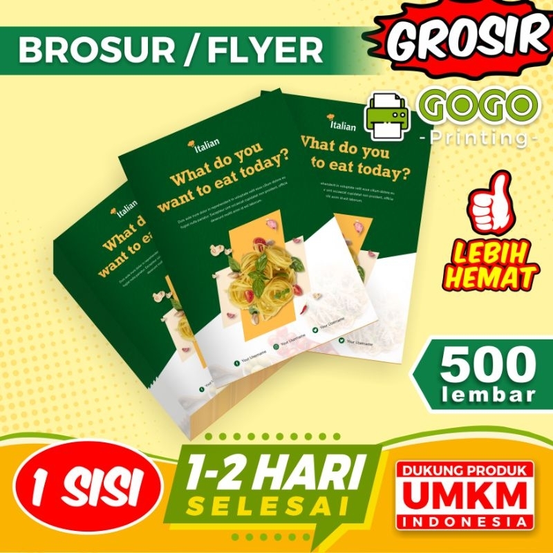 

Grosir Cetak brosur / flyer / leaflet 1 sisi - A3, 120