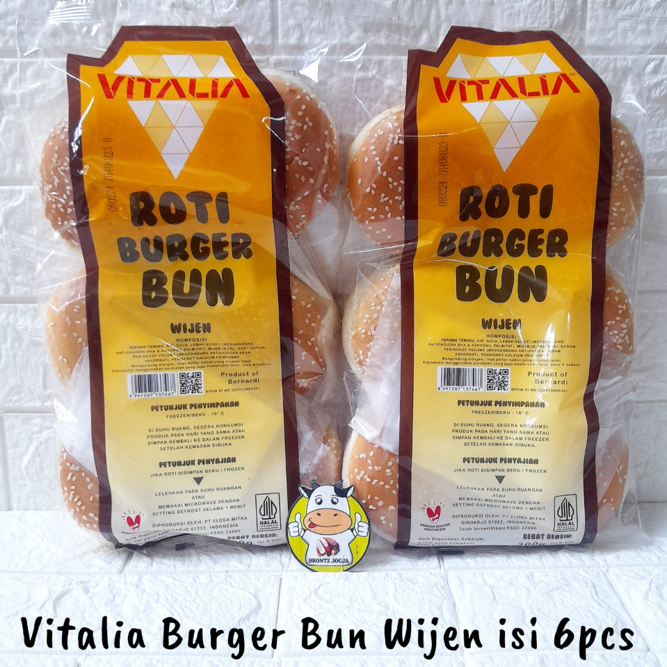 

FROZEN FOOD VITALIA ROTI BURGER ISI 6PCS POLOS/WIJEN - DISASS JOGJA