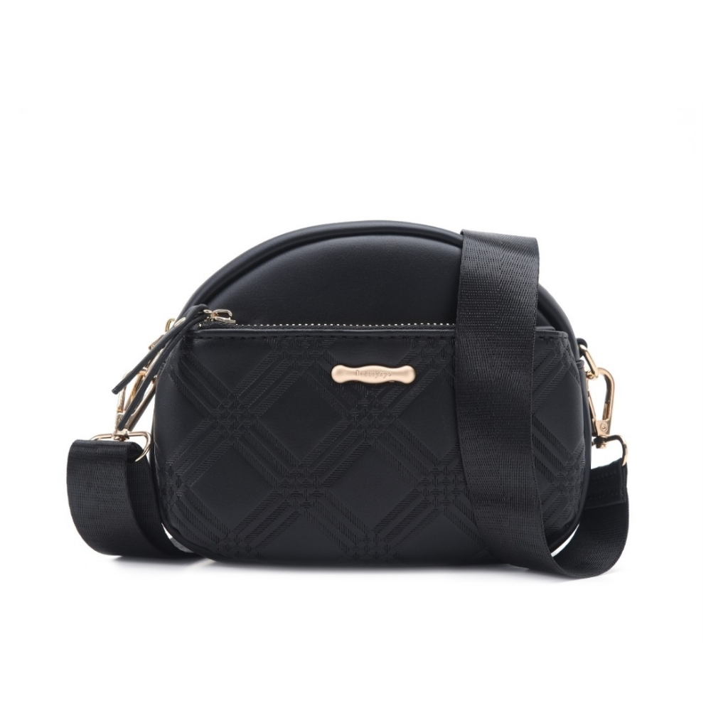 TAS SELEMPANG WANITA PRETTYZYS ORIGINAL KULIT HITAM QUANTELLA TA902B5 SLING BAG KOREA CEWEK MURAH RE