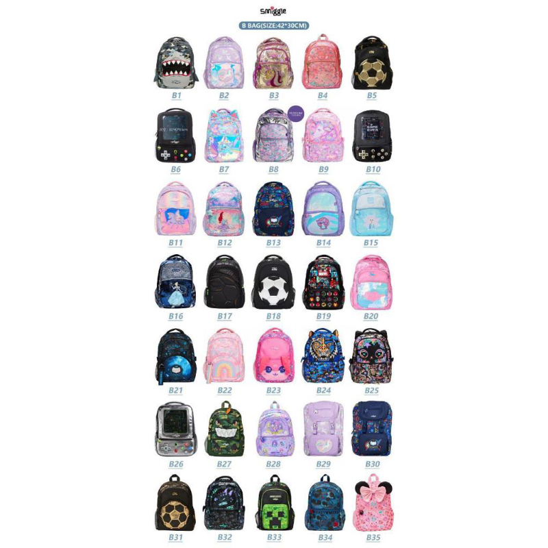 Smiggle Bag LARGE Tas sekolah usia 7-12 tahun