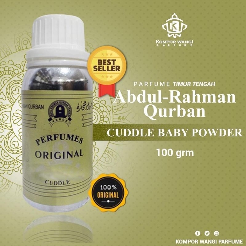 parfum bibit Abdurrahman qurban 100ml aroma cudle Beby powder