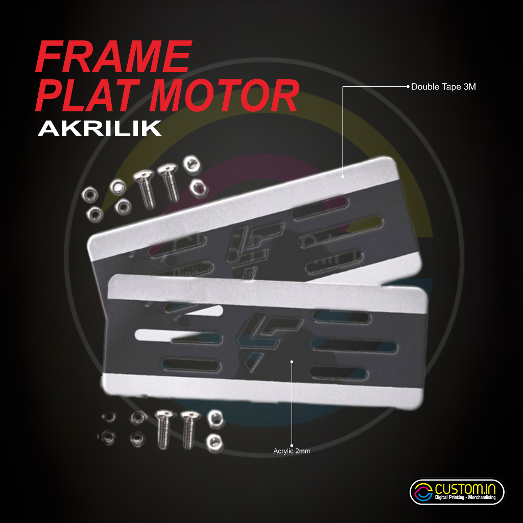 FRAMELESSPLAT / FRAME DUDUKAN PLAT NOMOR MOTOR AKRILIK