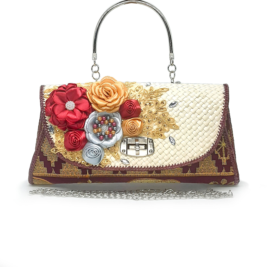 PS Handycraft - Tas Tapis Wanita IVANA Bag Clutch Tapis Premium Top Handle Bag Tas Jinjing Wanita Sl