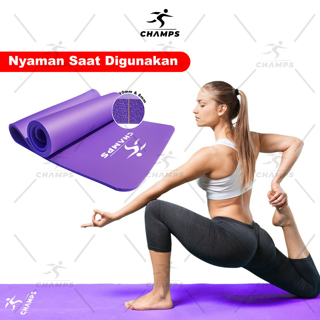 CHAMPS Matras Yoga MatKarpet MatTikar PROMO FREETAS Tebal 8mm-CH-YM 08