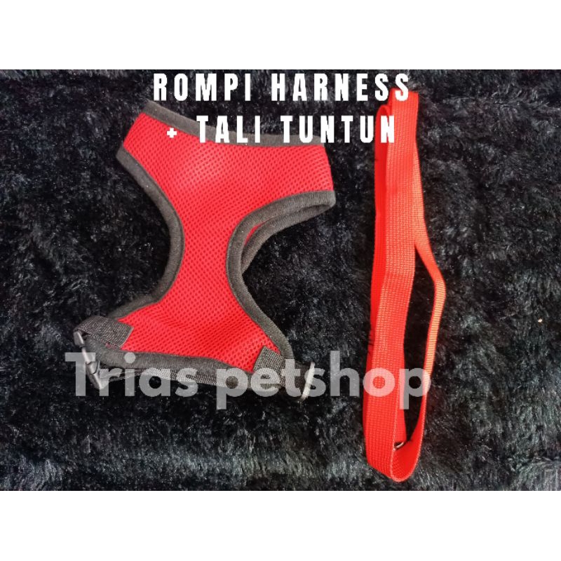 ROMPI HARNESS KUCING/ANJING + TALI TUNTUN PREMIUM DOUBLE JAHITAN/rompi harness kucing anjing/harness