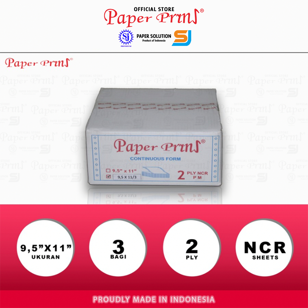 

Paperpryns Kertas Continuous Form 2PLY NCR 9,5" X 11"/3 (Bagi 3)