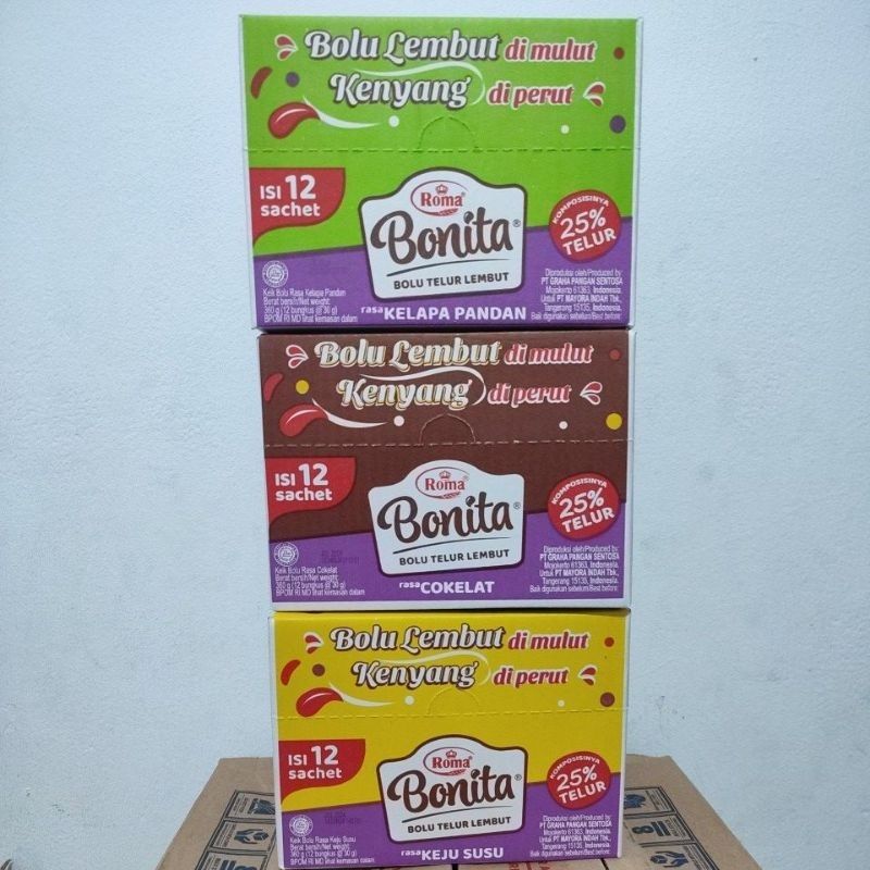 

BONITA BOLU TELUR LEMBUT ISI 12 PACK 30gr / BOX