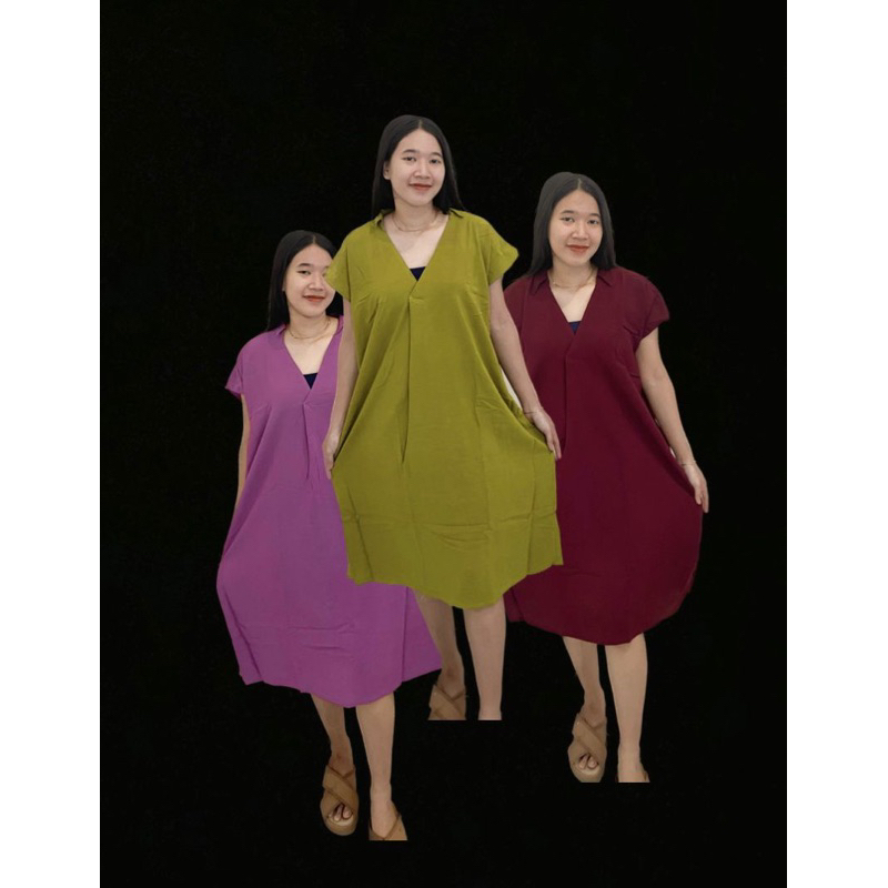 TIARA MIDI DRES FUJI FIRAL RAYON JATUH TERKARIS TER HIAT