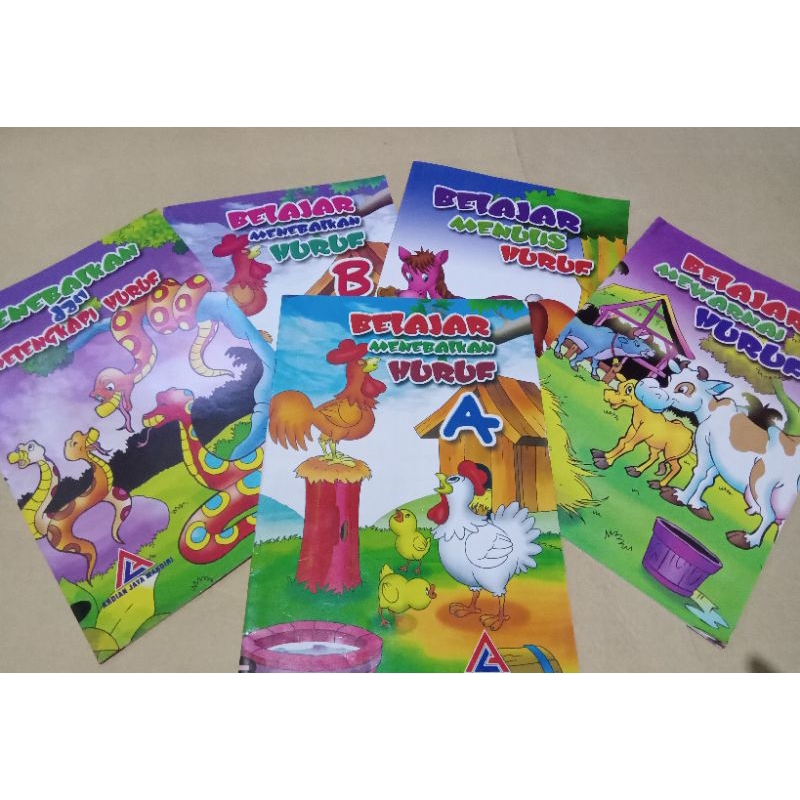BUKU ANAK PAUD RA TK TKIT BELAJAR MENEBALKAN HURUF KELAS Adan B BELAJAR MELENGKAPI HURUF BELAJAR MEW