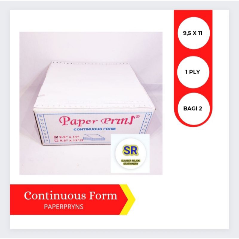 

CONTINUOUS FORM FULL (9,5 X 11) 1 PLY (BAGI 2)