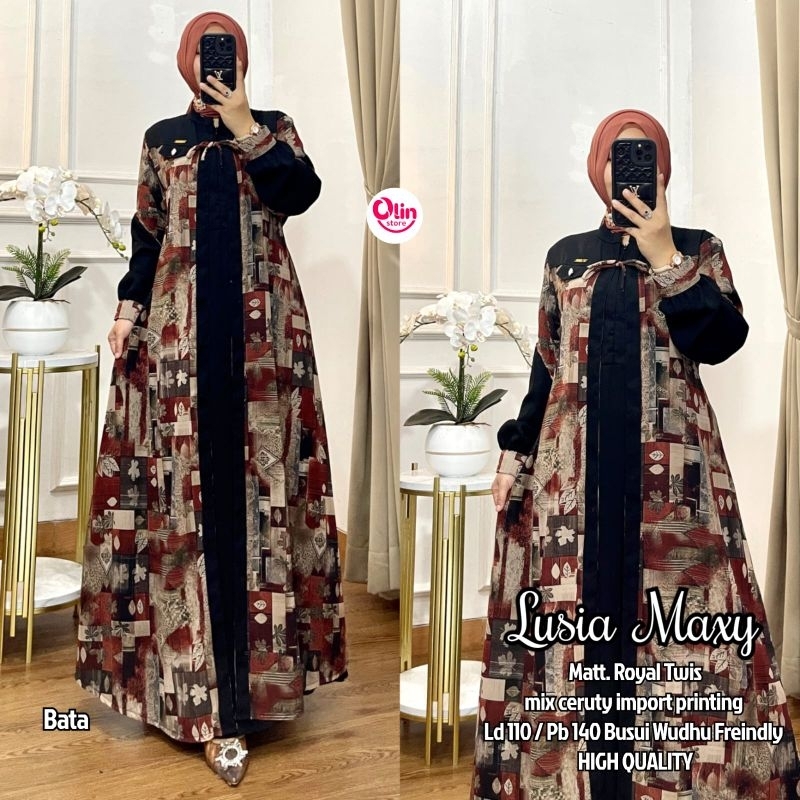 LUSIA MAXY BY OLIN// Royal twish mix ceruty printing import// Bisa COD