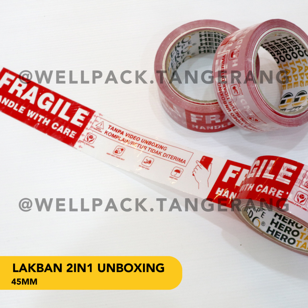 

Lakban Wajib Video Unboxing Fragile Jangan Dibanting 2 Inch Tebal (2in1) - Isolasi / Tape / Herotape