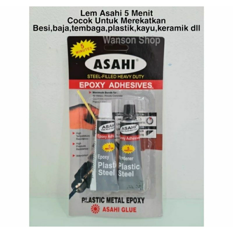 

LEM EPOXY 5 MENIT HANDSOME PLASTIC STEEL LEM BESI SERBAGUNA