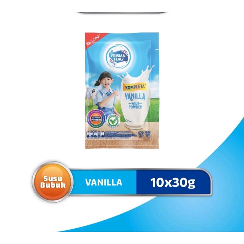 

susu Frisian flag isi 10 SACHET VANILLA COKLAT 10X 30gr