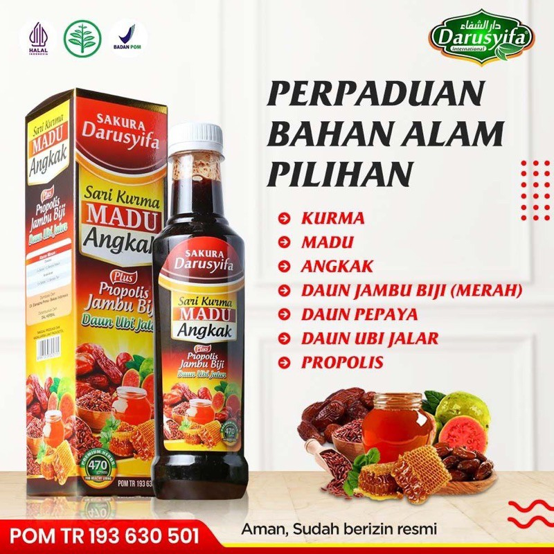

Sari Kurma Madu Angkak Plus Propolis Darusyifa