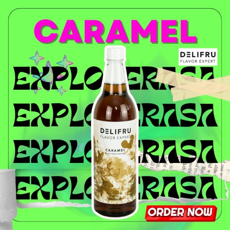 

Delifru syrup rasa caramel isi 1 liter