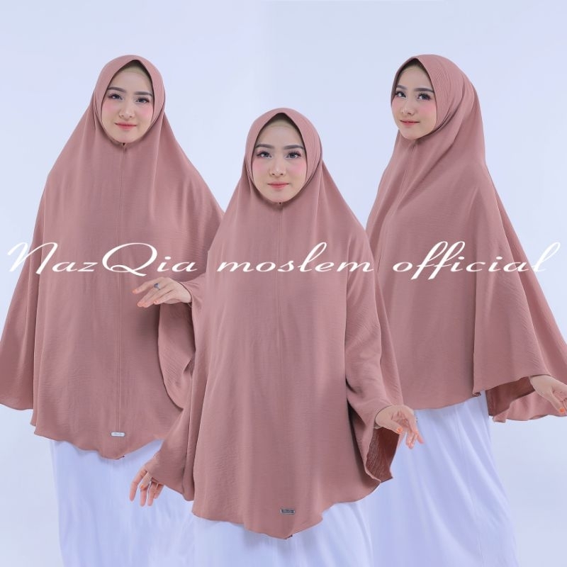 NazQia_ Hijab Jilbab Jumbo Crinkle / Hijab Jumbo Bergo Ped Crinkle / Bergo ped Syar'i