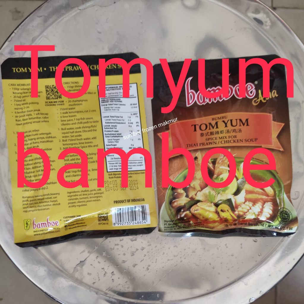 

bumbu tomyum 60gr bamboe. sumber frozen makmur