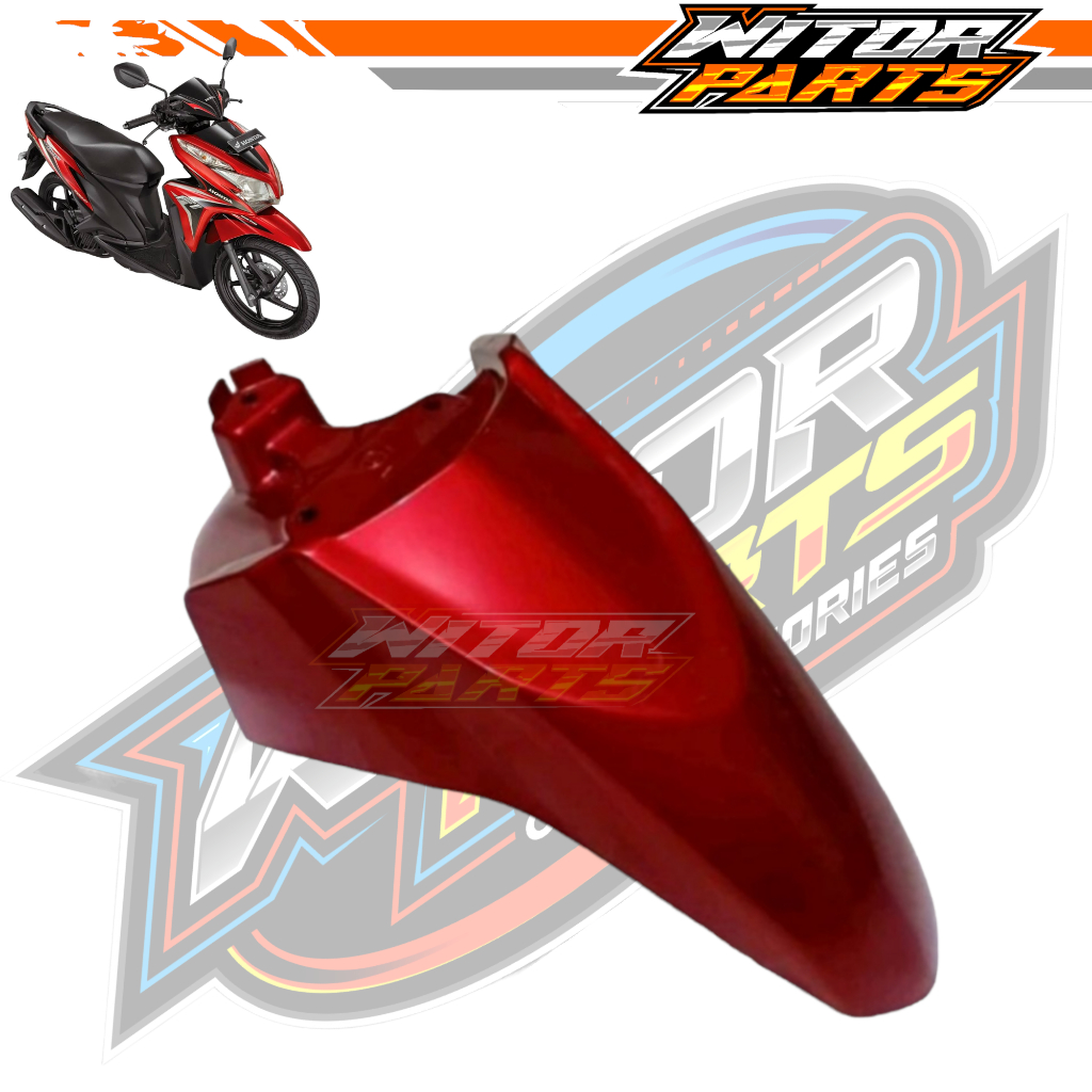 Spakbor Slebor Depan Vario Techno 125 Fi Lama Old Merah / Spakbor Depan Vario Tekno 125 Old 2012-201