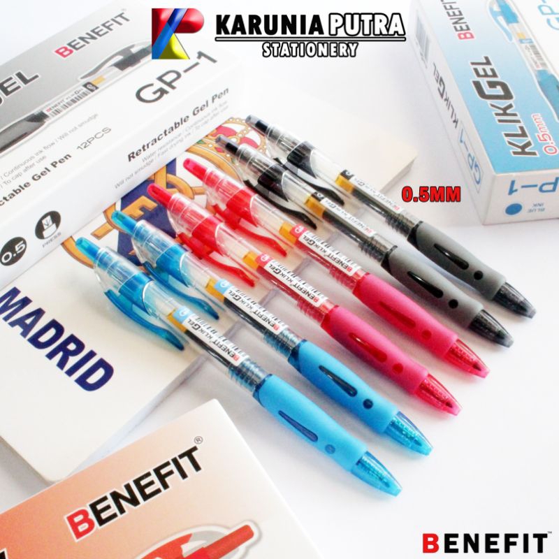 

Gel Pen Pulpen Klik Benefit 0.5mm 1pack