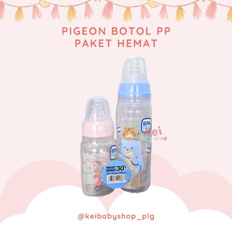 Pigeon Botol PP Standard Paket Hemat 50+120ml 120+240ml /  Botol Pigeon Slim Standard / Botol Susu B