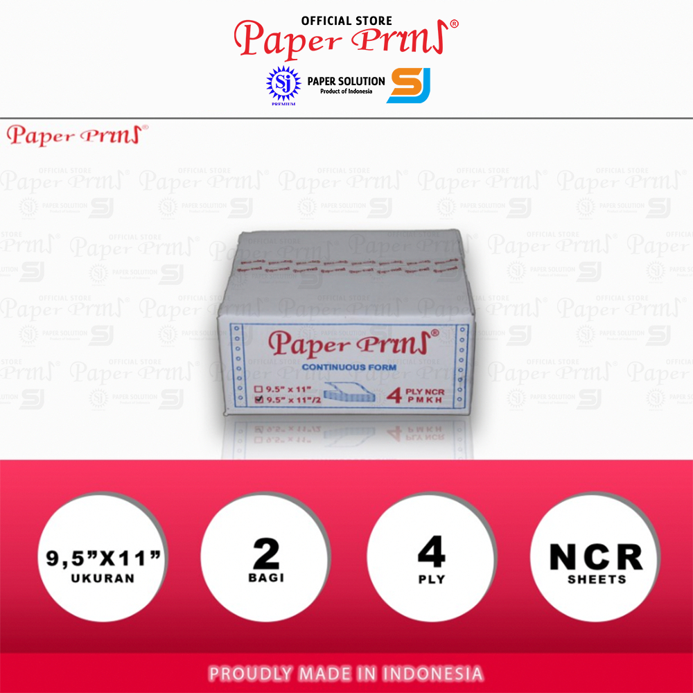 

Paperpryns Kertas Continuous Form 4PLY NCR PRS 9,5" x 11"/2 (Bagi 2)
