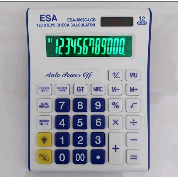 

Kalkulator LCD LED Calculator Check Correct 12Digits Original ESA 3862Lcs