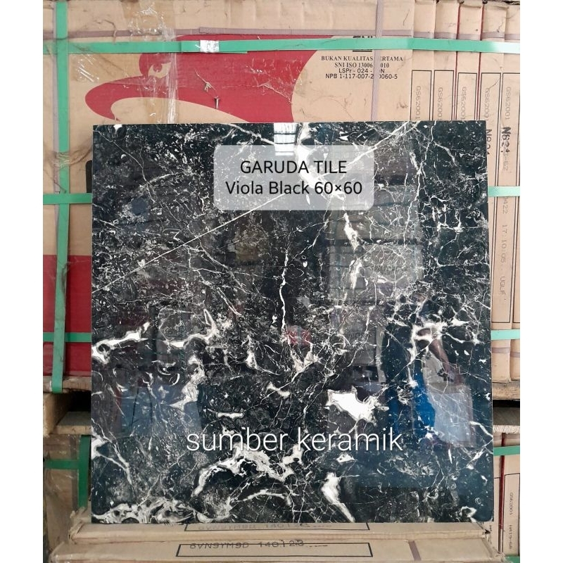 Granite lantai 60x60 Viyola black / Garuda tile / Glazed Polished