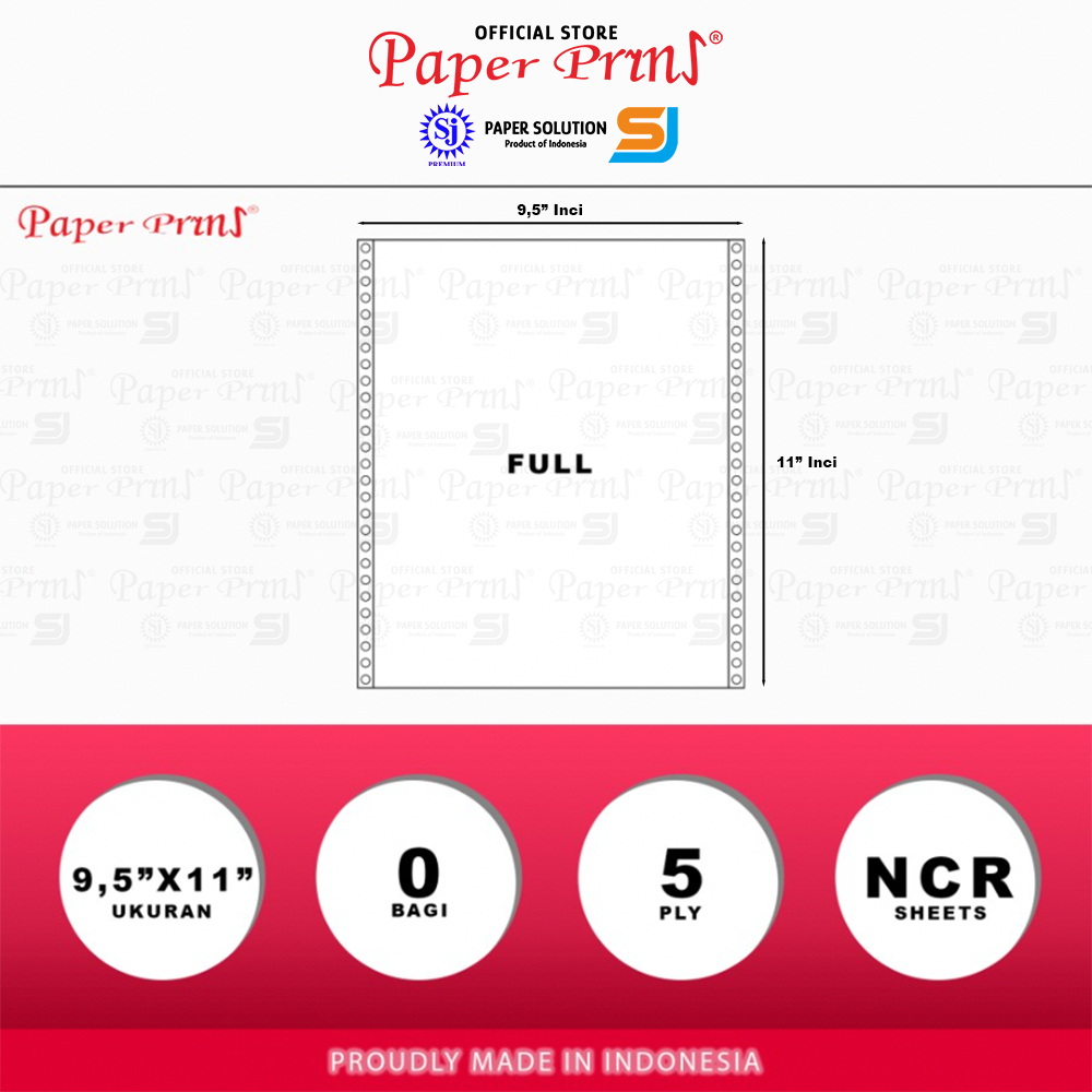 

lkjj Paperyns Kertas Continuous Form 5PLY NCR 9,5" x 11