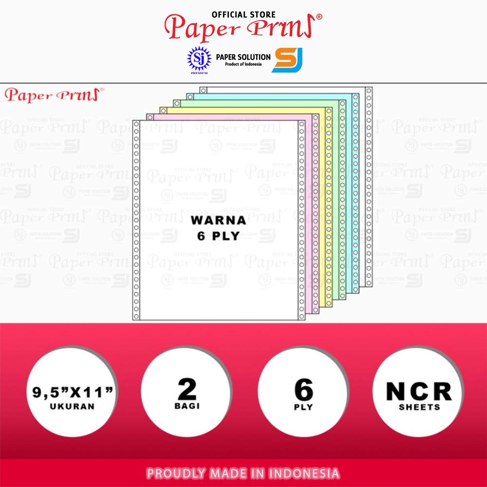 

klm Paperyns Kertas Continuous Form 6PLY NCR PRS 9,5" x 11"/2 (Bagi 2)