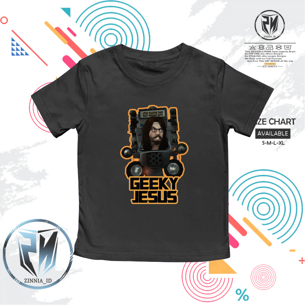 KAOS ANAK SKIBIDI TOILET TERBARU / BAJU ANAK SKIBIDI TOILET TERBARU GEEKY JESUS
