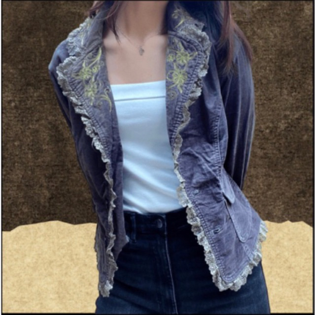 PRELOVED jaket bahan motif abstrak