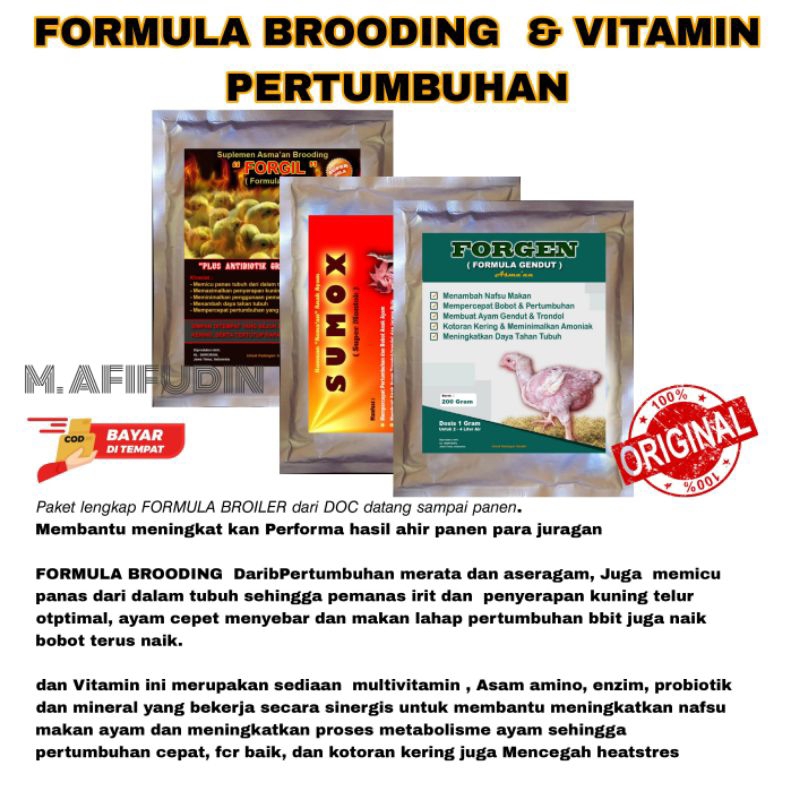 1 PAKET FORGIL - SUMOX DAN FORGEN  FORMULA BRODING PLUS MULTIVITAMIN SAMPAI PANEN