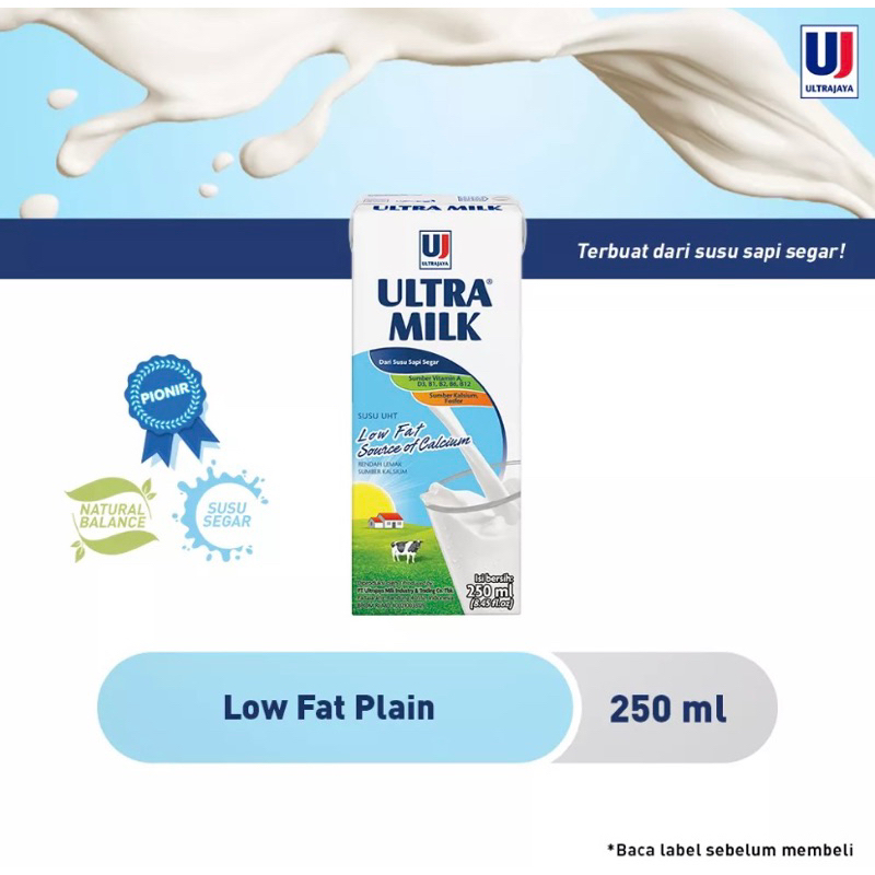 

Susu Ultra Milk UHT Low Fat exp 31 agustus 2025