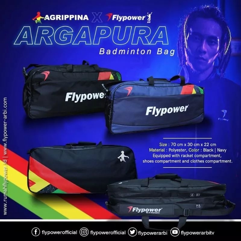 Tas Badminton Flypower Kotak Square Argapura Agrippina Series