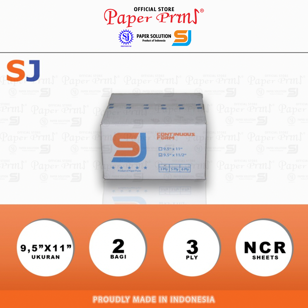 

SJ Orange Kertas Continuous Form 3PLY NCR PRS 9,5" x 11"/2 (Bagi 2)