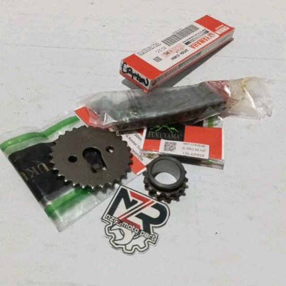 GIGI SINTRIK/GEAR SENTRIK TIMING ATAS BAWAH NOKEN AS SET RANTE KETENG/RANTAI KAMPRAT YAMAHA CRYPTON 