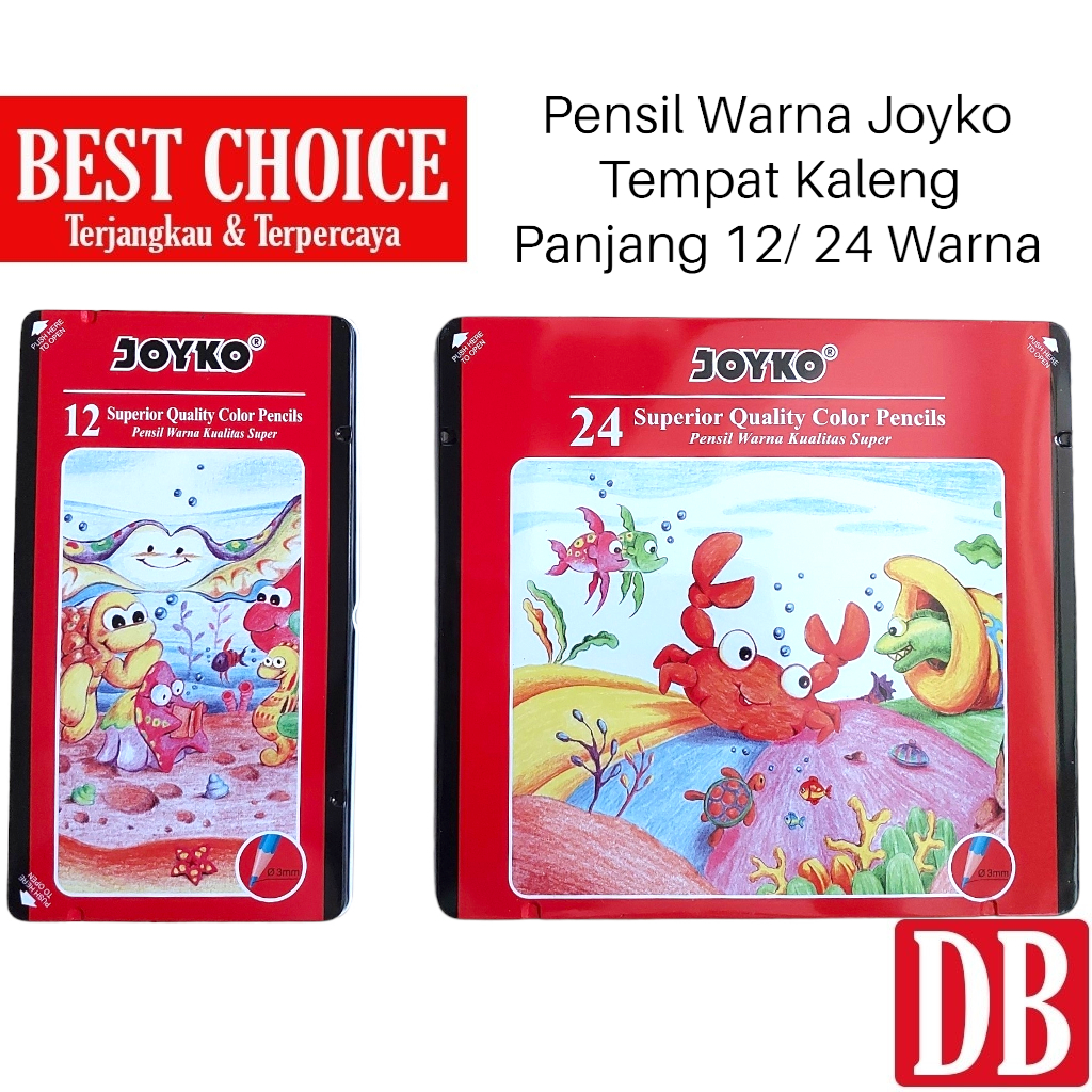 

Pensil Warna / Color Pencils Kaleng Joyko 12 / 24 Warna