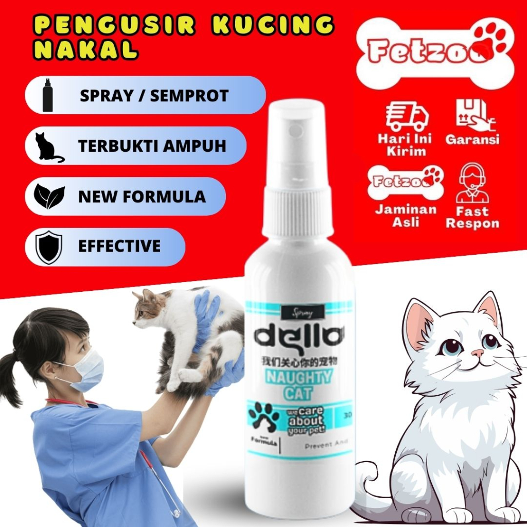 Spray Pengusir Kucing Dello Obat Pengusir Kucing Berak Sembarangan Anti Kucing Liar FETZOO
