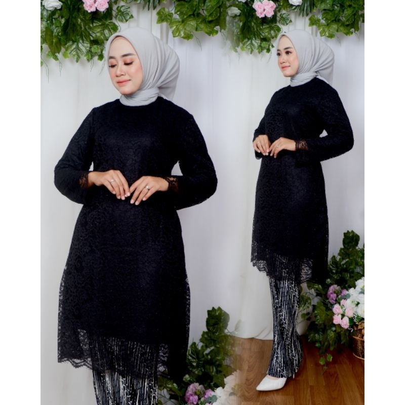 Setelan Kebaya Tunik Brokat Ld 130 / Tunik Brokat Big Size / Kebaya Kondangan / Kebaya Jumbo