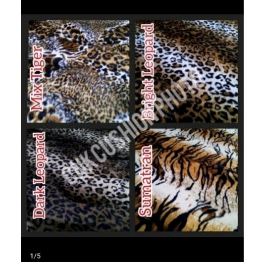 BAHAN KAIN SOFA BLUDRU TEBAL MOTIF HEWAN - HARIMAU MACAN LEOPARD - ANIMALIA