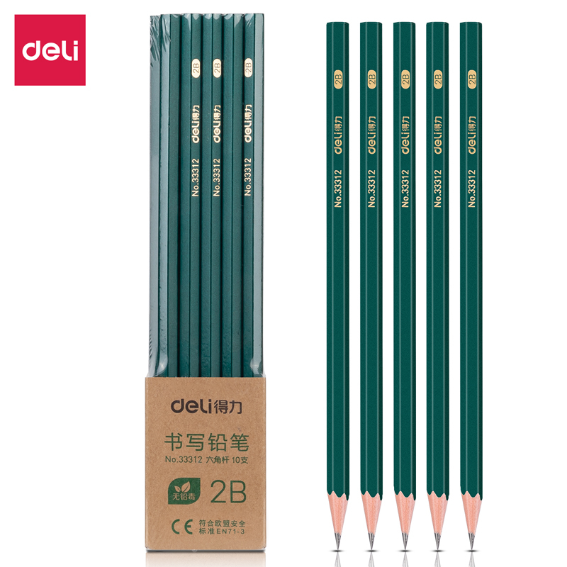 

Deli Pensil Kayu Untuk Ujian 2B Isi 10pcs/Box 33312