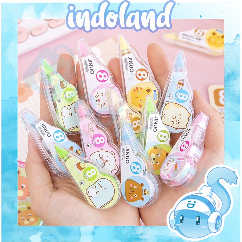 

☀ INDOLAND ☀ Correction Tape Students Stationary School Supplies Multiple Color Karakter Lucu Unicorn Penghapus Pena Roll Kertas Mini S087