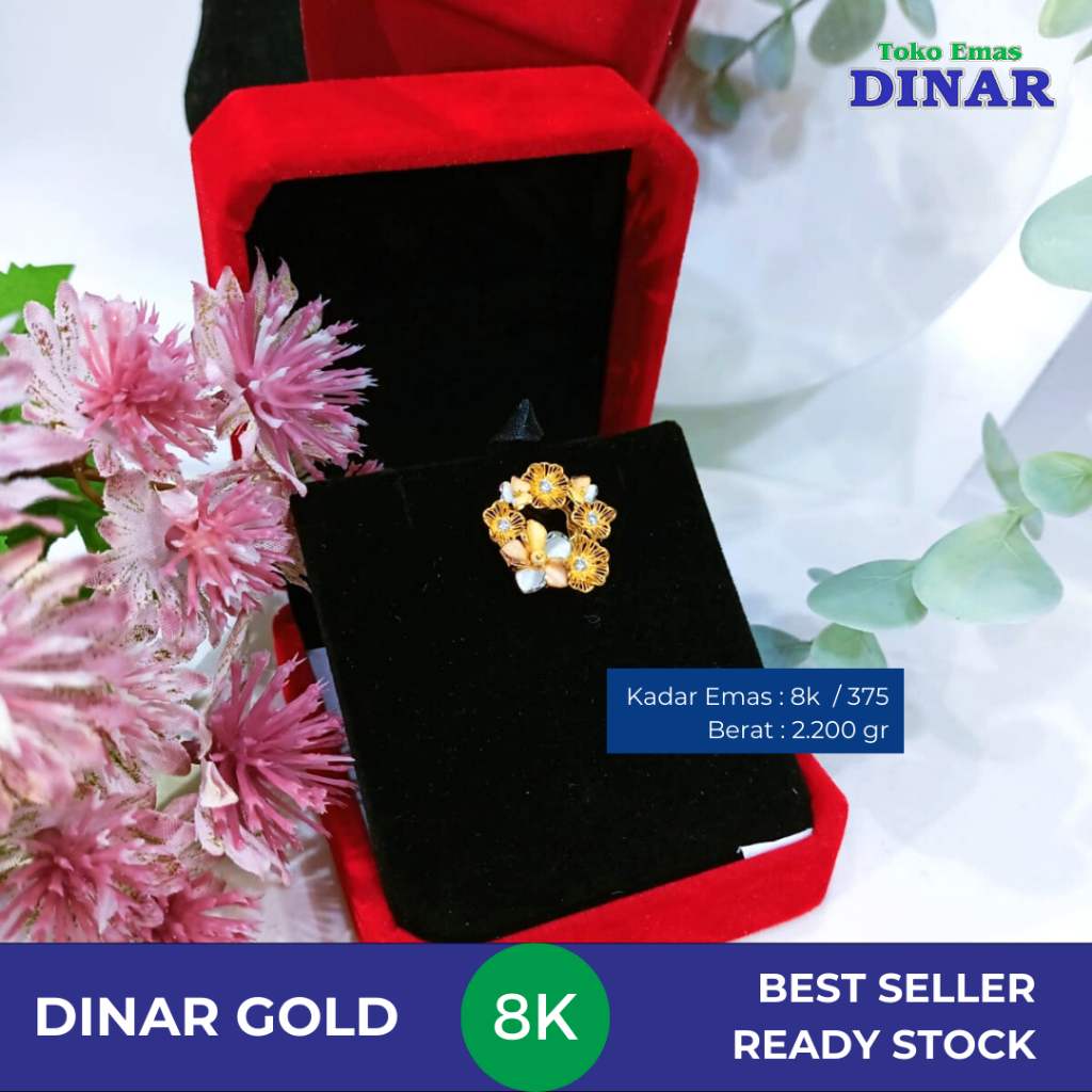 LIONTIN BUNGA KERAWANG - KADAR 8K/375 - EMAS MUDA