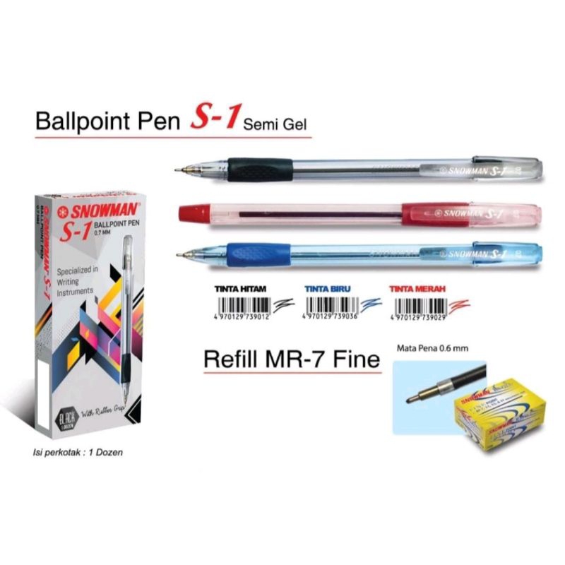 

Pulpen snowman S1 (per pcs)