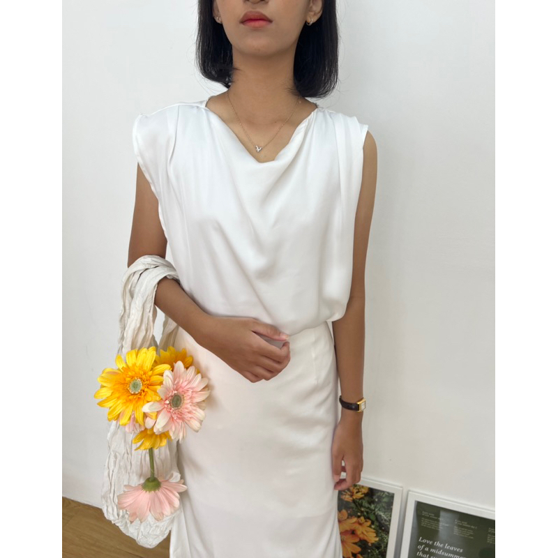 Folklore top - satin blouse satin top white satin silk top