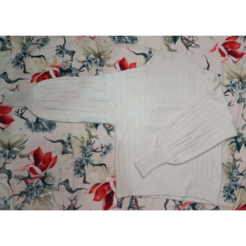 Atasan Rajut Lidi Balon GRL Putih